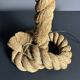 Midcentury French brutalist rope table lamp in the style of Audoux & Minet