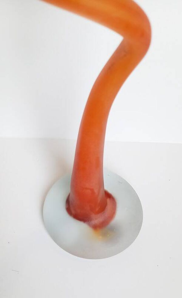Grand vase soliflore vintage en verre soufflé