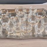 Vintage glassware set with gold filigree – 1960s