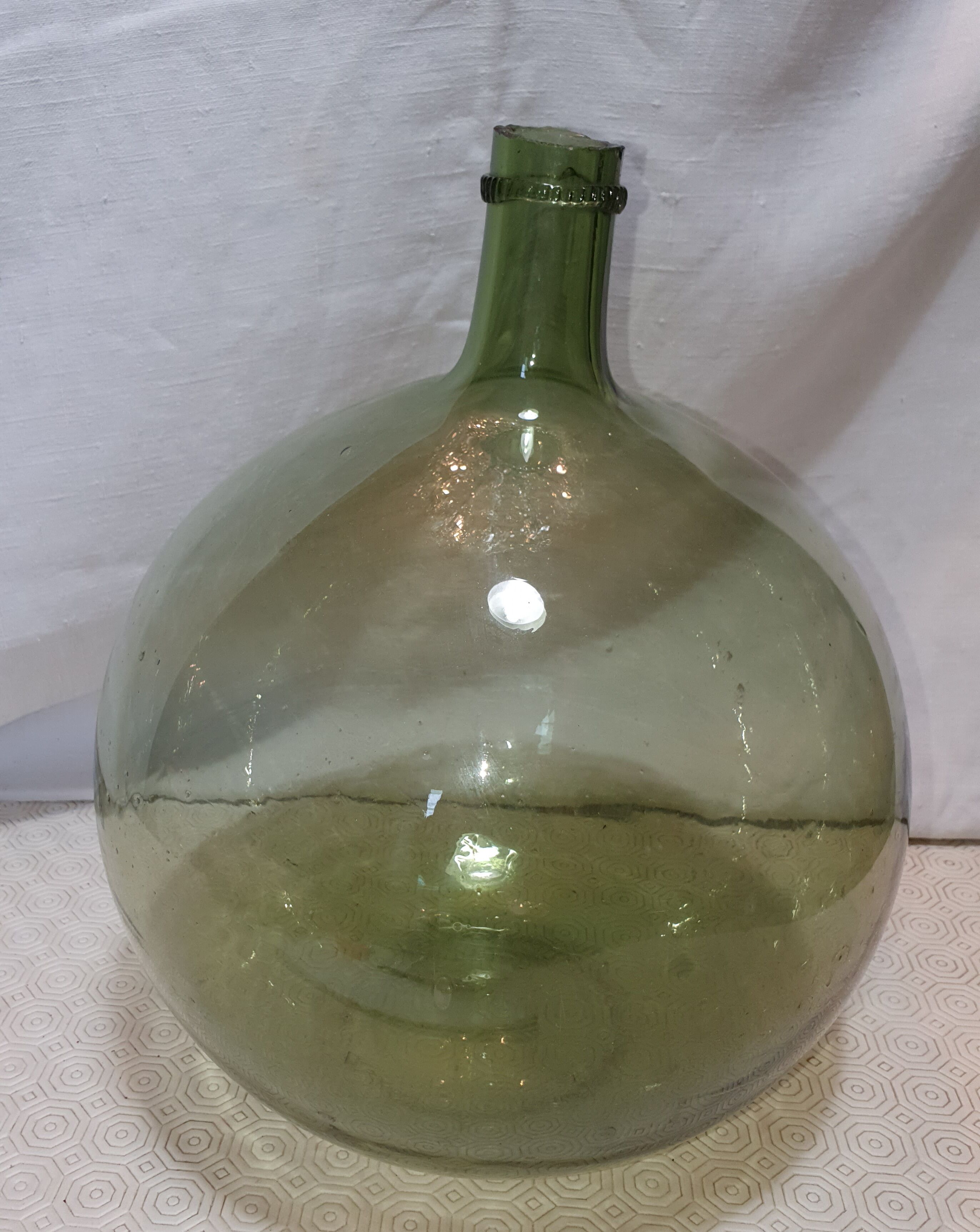 Demijohn glass green breath
