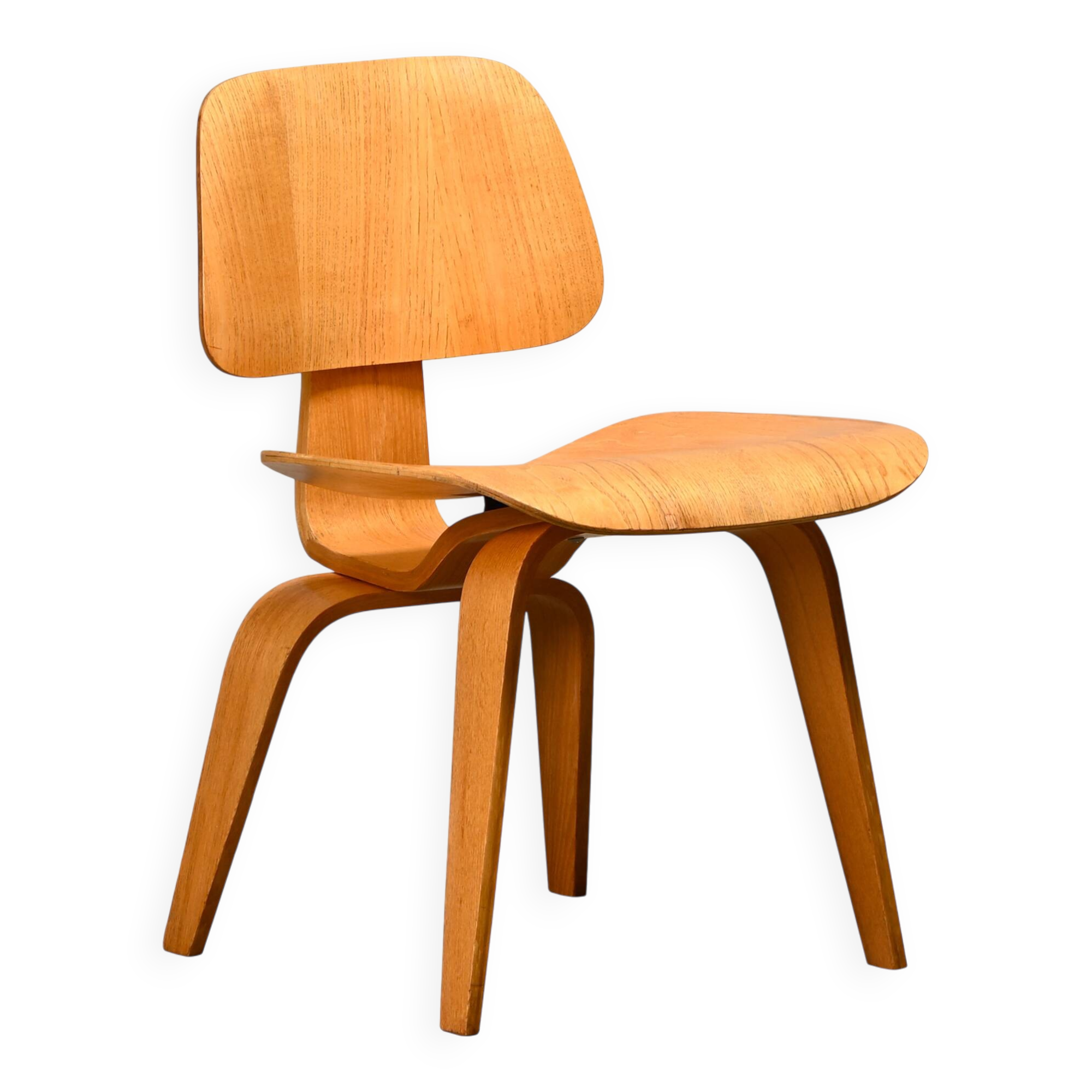 Charles and Ray Eames Early DCW Ash Plywood Dining Chair for Herman Miller