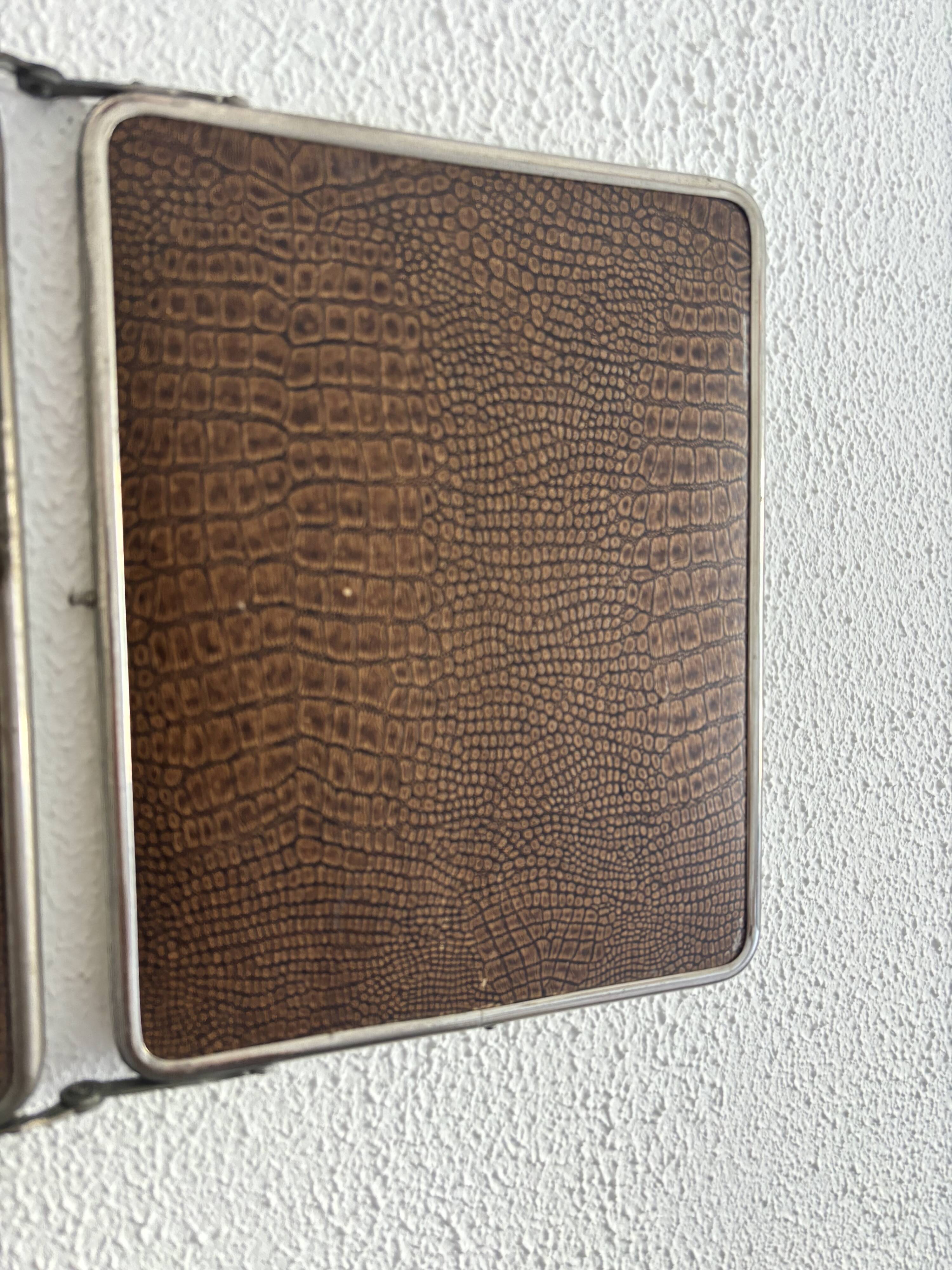 Vintage 1930s triptych barber mirror registered G.B Paris - 28 x 69 cm