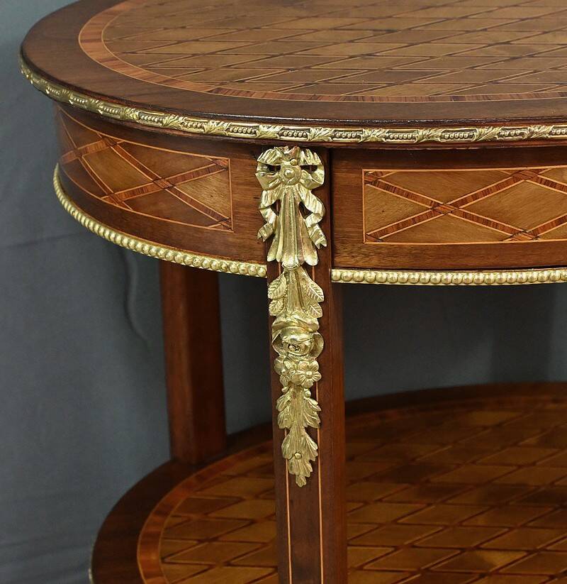 Small Marquetry Coffee Table, Transition Louis XV Louis XVI style –