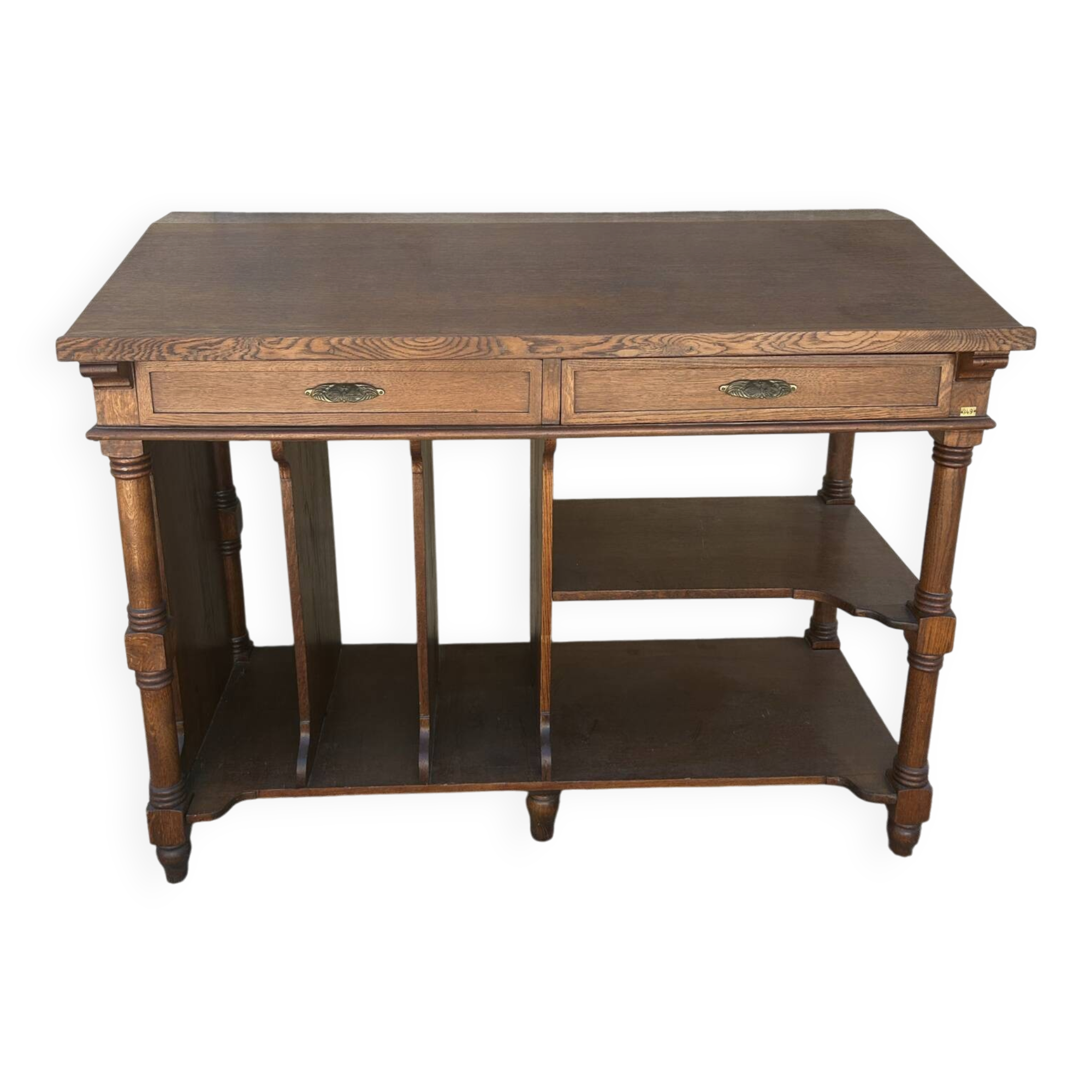 Ancien meuble de classement de banque en chêne – Mobilier de métier