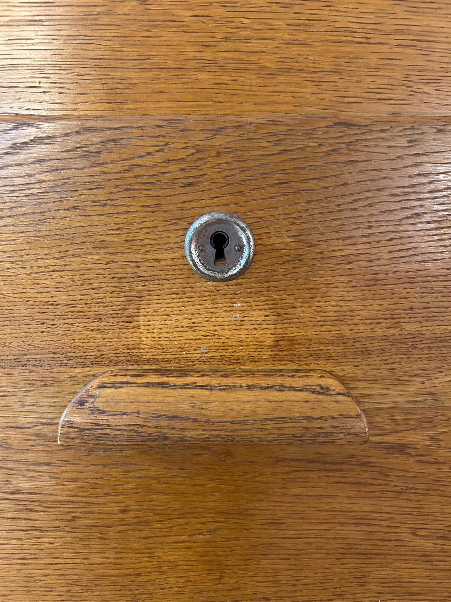 solid oak workshop cabinet, 1950
