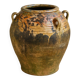Grande jarre ancienne provençale en terre cuite vernissée XIXeme