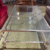 Glass and plexiglass coffee table 1960