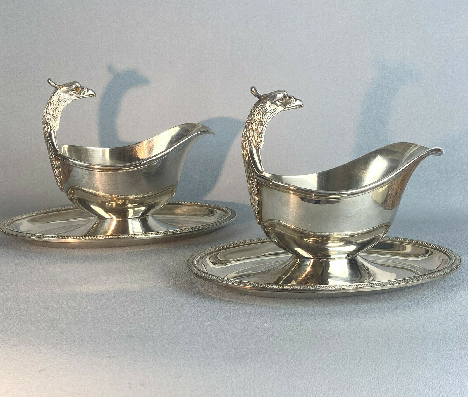 Pair of gooseneck sausages model Malmaison by Maison Christofle XXth