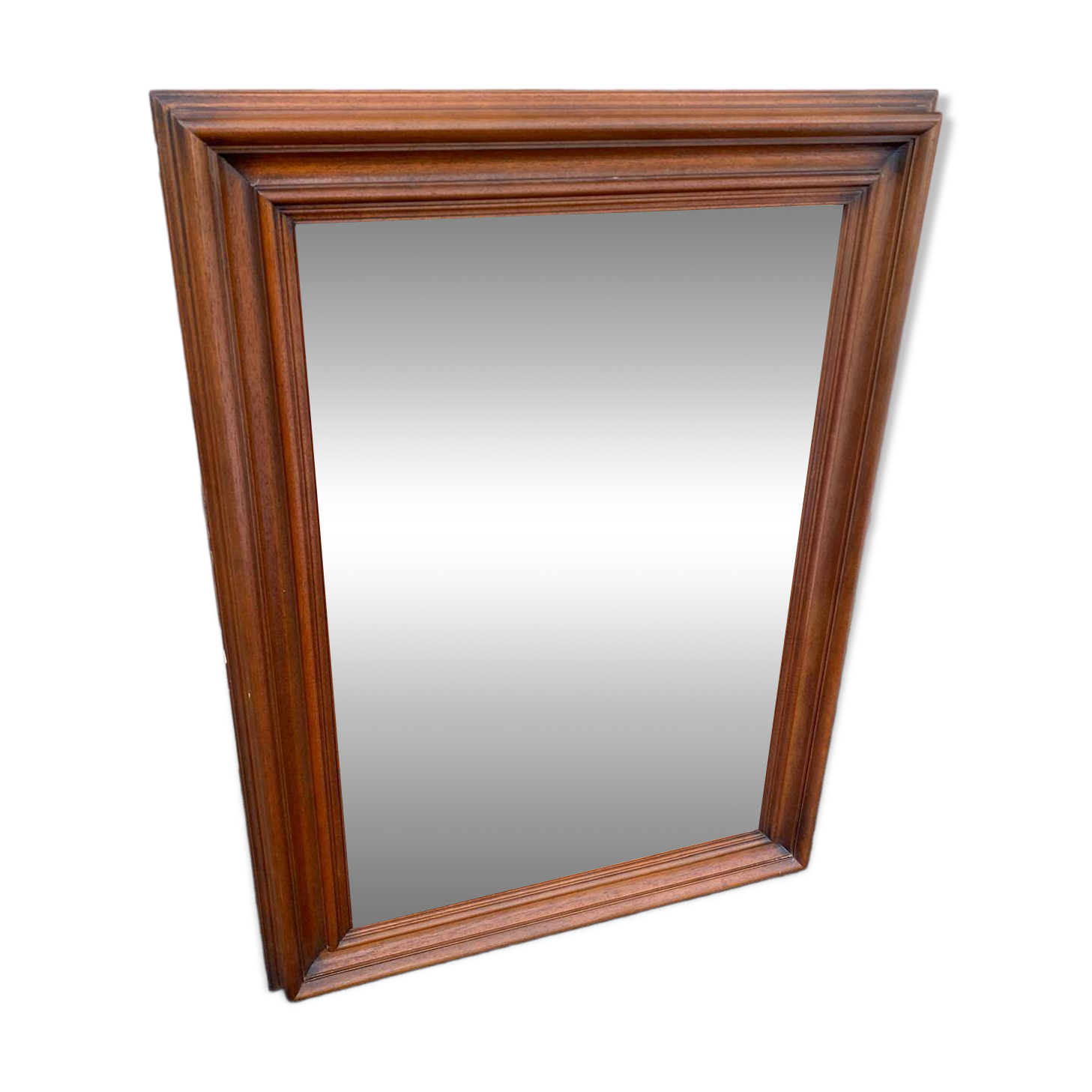 Vintage Scandinavian rectangular mirror in solid wood 75x55cm
