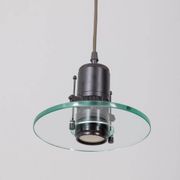 Vintage pendant lamp 80s metal and glass minimalist italian design