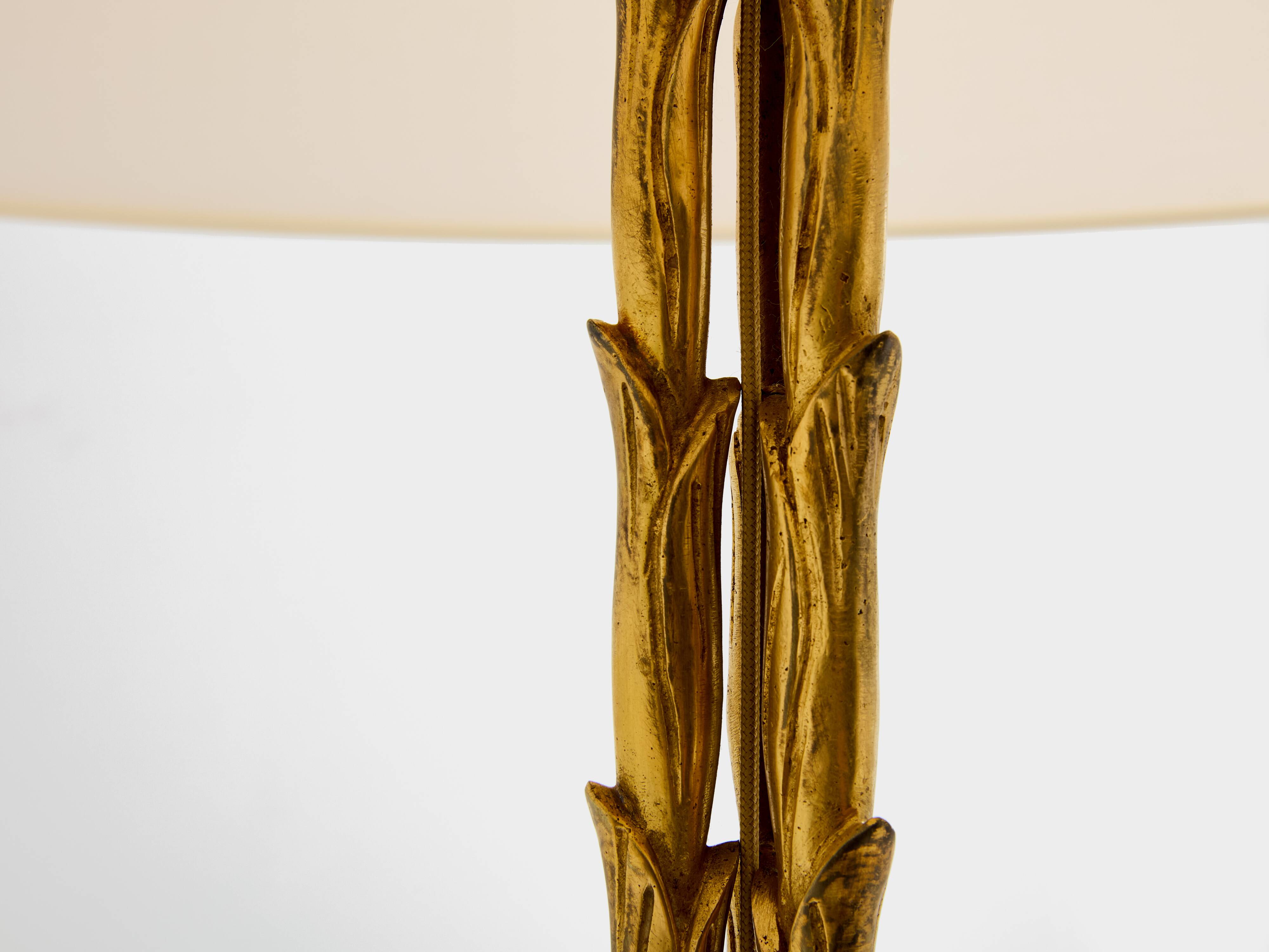 Maison Jansen floor lamp, gilded bronze foliage, circa 1950