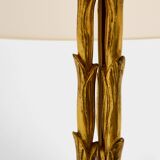 Maison Jansen floor lamp, gilded bronze foliage, circa 1950