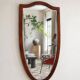 Early Biedermeier Large Antique Pearwood Shield Wall Mirror, Vienna, 1820s