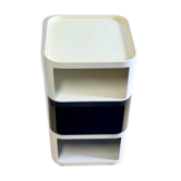 Set of 3 Kartell Componibili Modules Black and White 1970s
