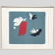 Three birds in a blue sky