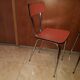 Paire de chaises en formica rouge pastel vintage