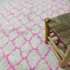 handmade neon pink Berber carpet 233 x 135 Cm