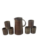 Ceramic workshop service in stoneware signed by karoly balogh.
