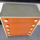 Commode orange 5 tiroirs design pop - 1970