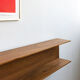 Wooden open wall shelf, 200cm, designed by Walter Wirz for Wilhelm Renz, Germany