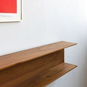 Wooden open wall shelf, 200cm, designed by Walter Wirz for Wilhelm Renz, Germany