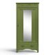 Renovated Art Deco Parisian wardrobe in khaki with original mirror.