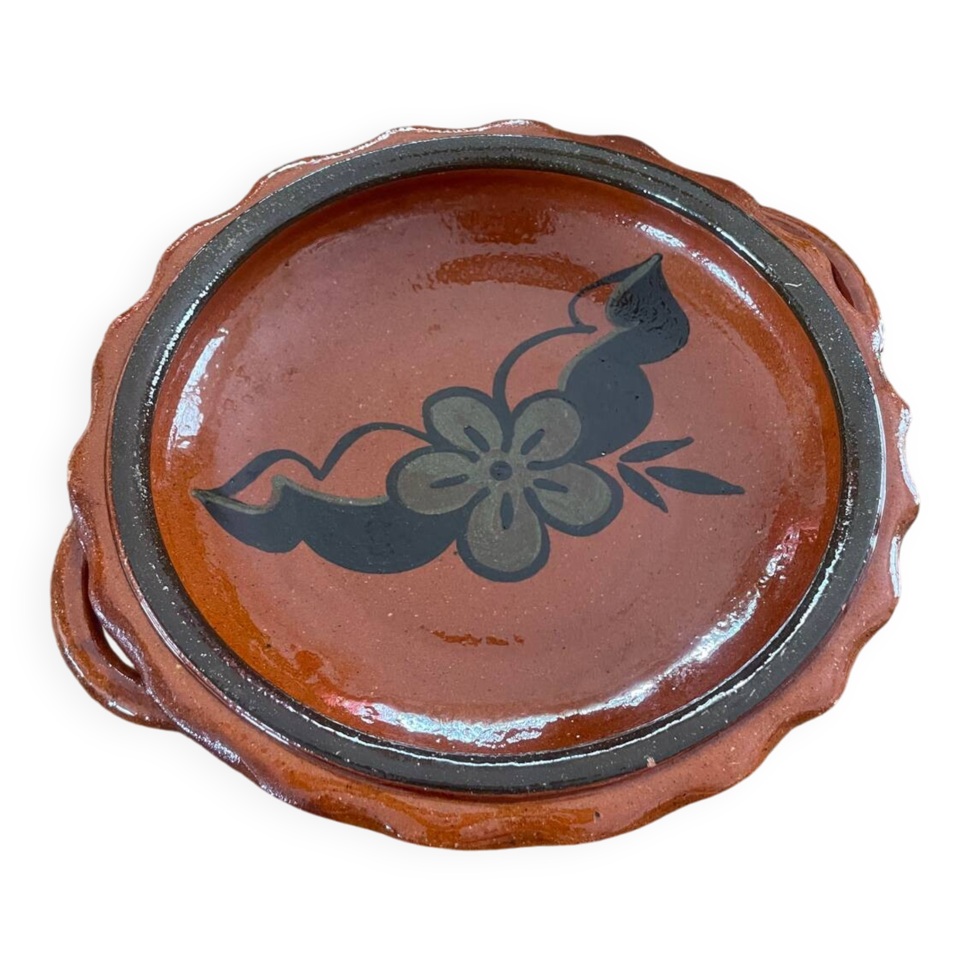 Vintage shallow dish in terracotta