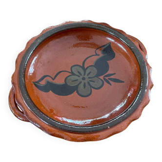 Vintage shallow dish in terracotta