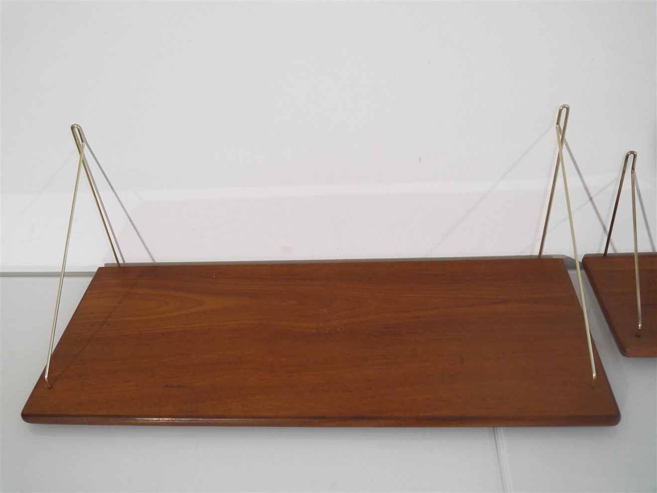 Pair of vintage Danish teak shelves 1960