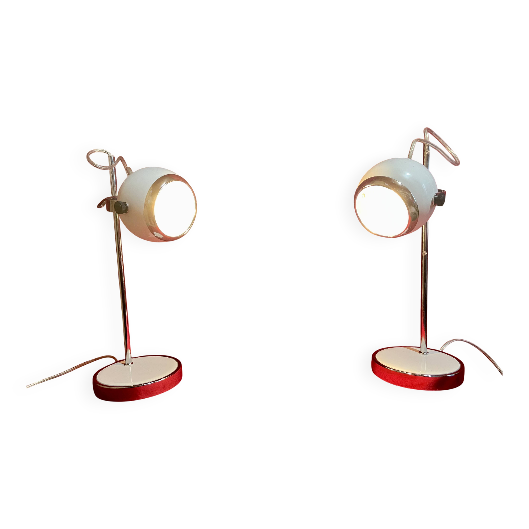 Pair of Eye-Ball lamps, 70s inspiration