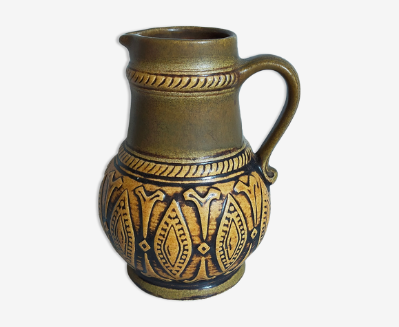 Ceramic pitcher west-germany jasba vintage graphic patterns