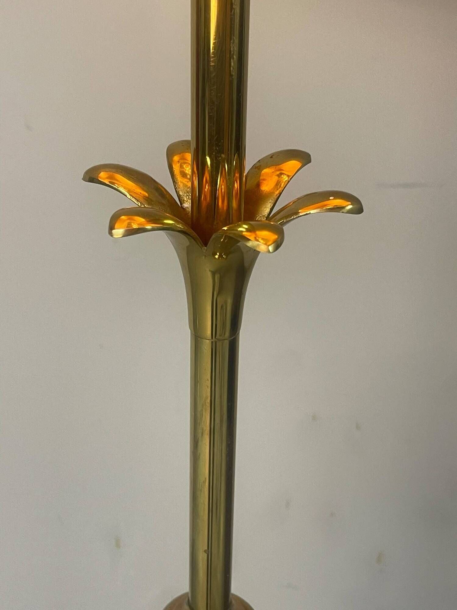 Exceptional French Hollywood Regency Brass Floor Lamp