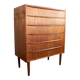 Large chest of drawers, seven-drawer chest, in teak, “Tallboy” model, Denmark 1