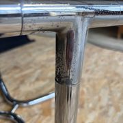 Vintage 1970s Space Age coffee table – tubular chrome & glass