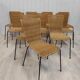 Lot de 10 chaises vintage osier et métal