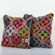 Set of 2 vintage kilim cushion covers 41x41 cm