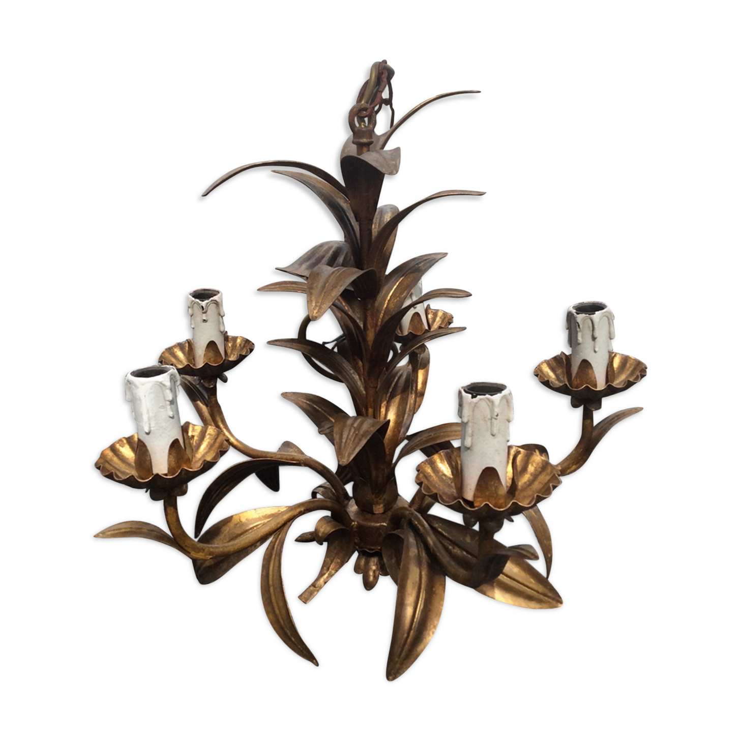 Gold metal chandelier