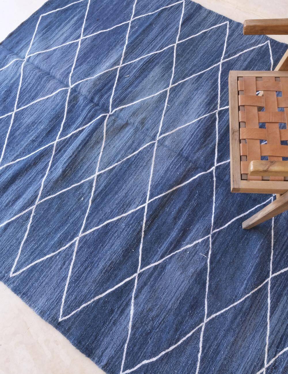 Tapis Kilim Bleu - 297 x 195 cm