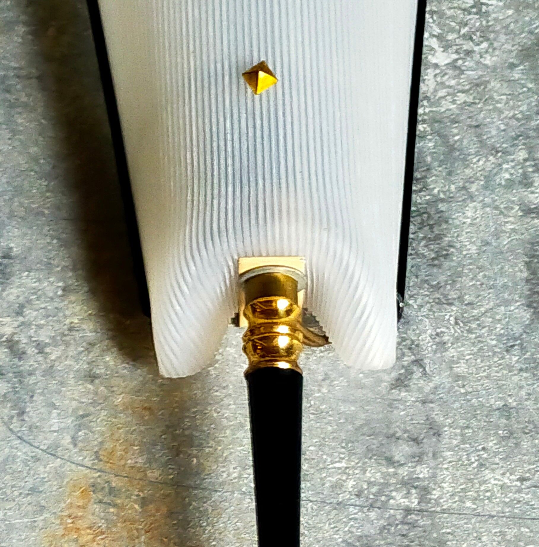 Pair of vintage plexi and bakelite 50s wall lamps