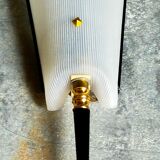 Pair of vintage plexi and bakelite 50s wall lamps