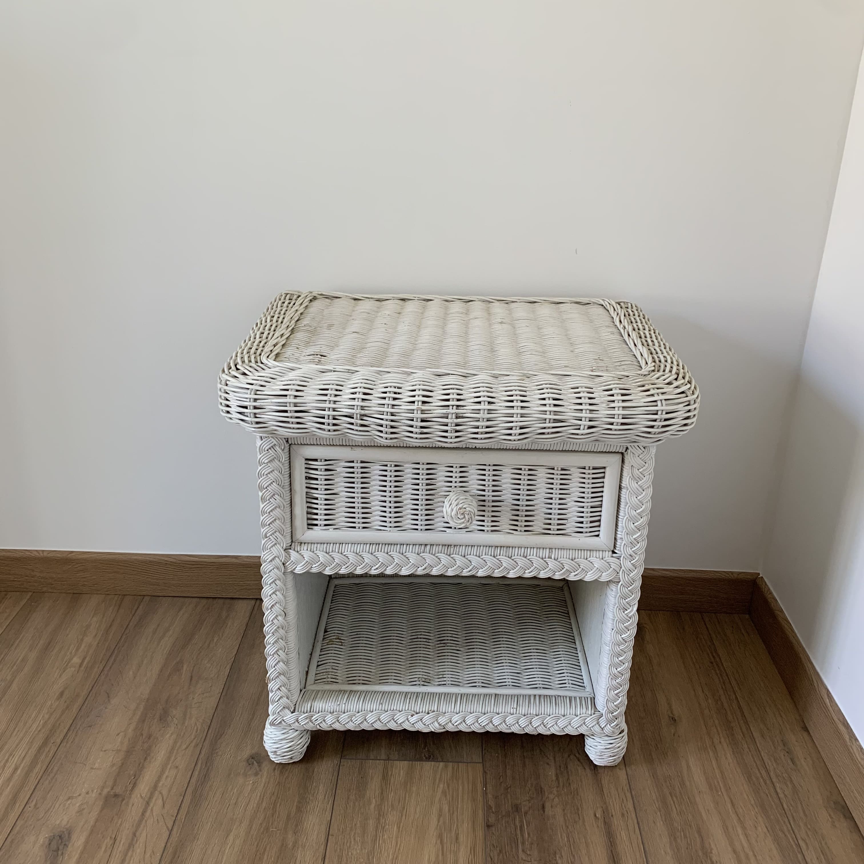 Wicker bedside table