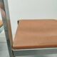 Paire de chaises vintage métal chromé & simili cuir marron (70s)