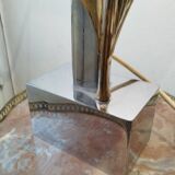 Lampe ancienne vintage métal chromé et bronze doré