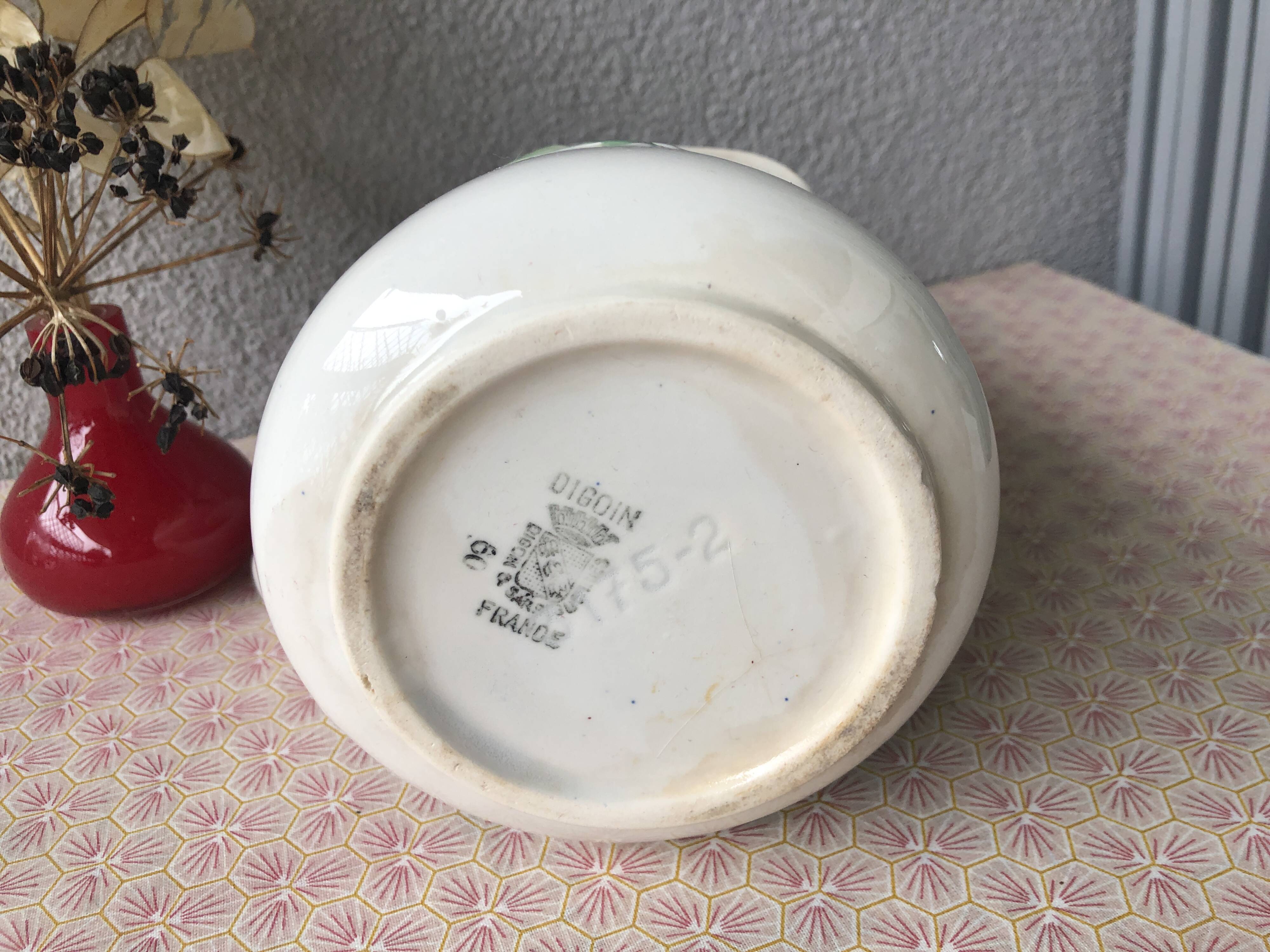 Antique Digoin Art Deco slip pitcher