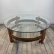 Round Scandinavian teak coffee table, 1970