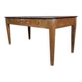 Old decorated wooden kitchen table