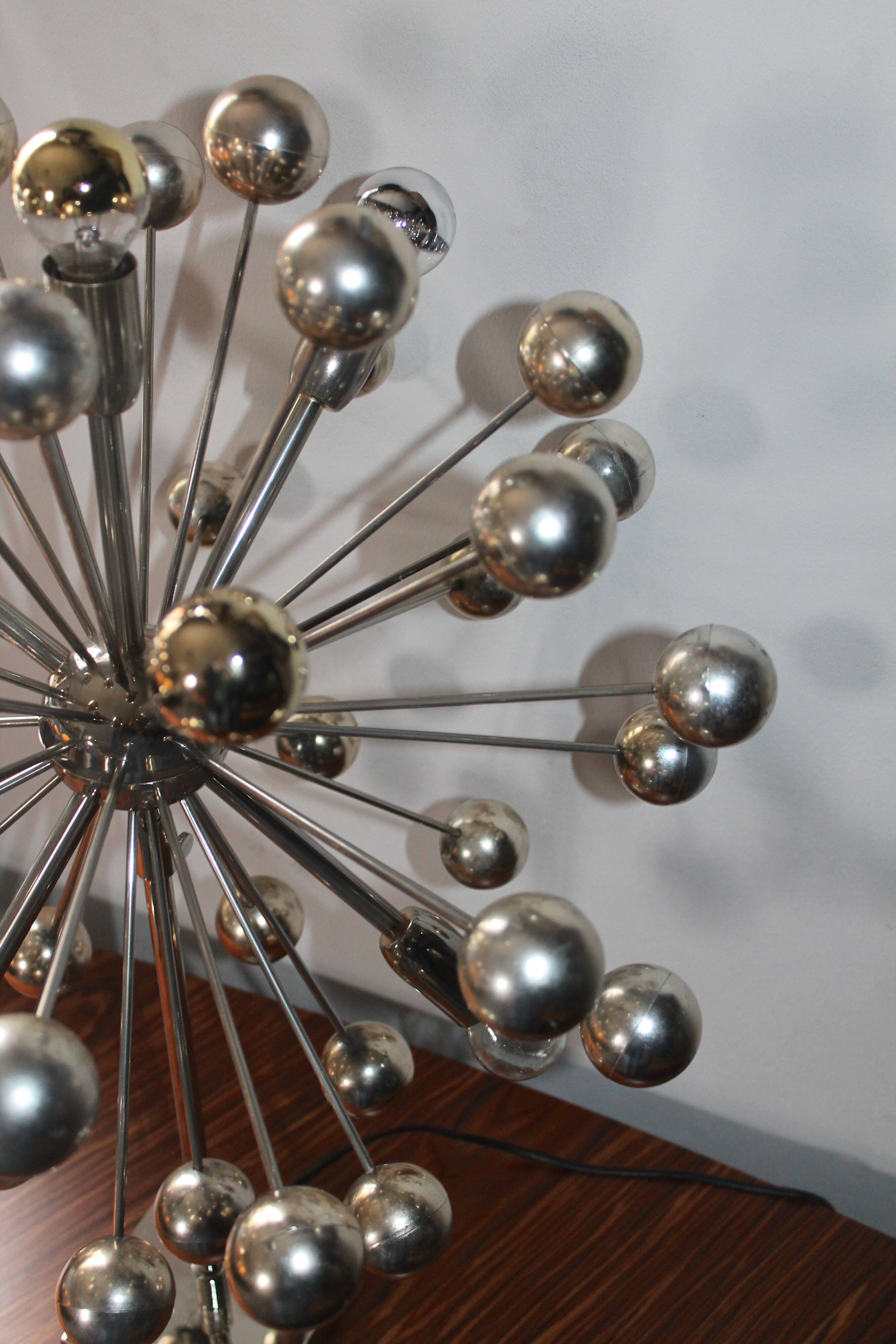 Vintage Sputnik lamp in chrome metal 7 lights