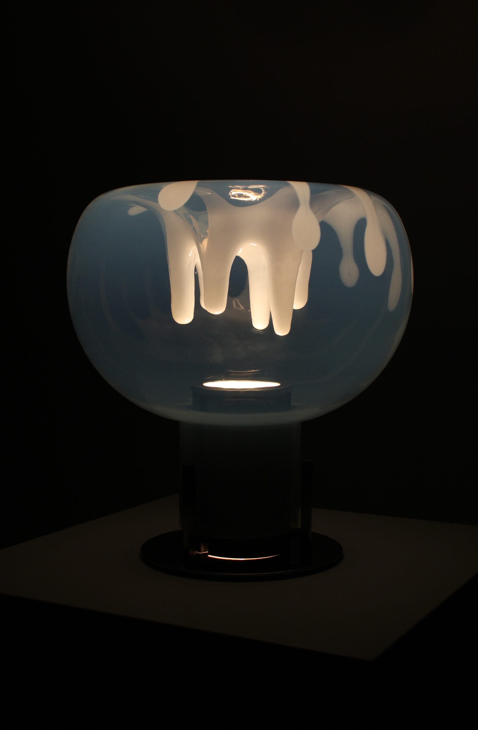 Fluorescent Murano glass table lamp by PVM, 1970s