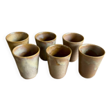 6 stoneware cups Digoin France