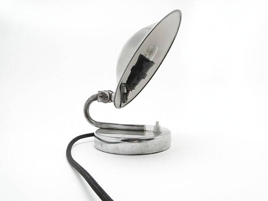 Chrome-plated metal table lamp by J. Hurka for Napako, Czechoslovakia, 1950s
